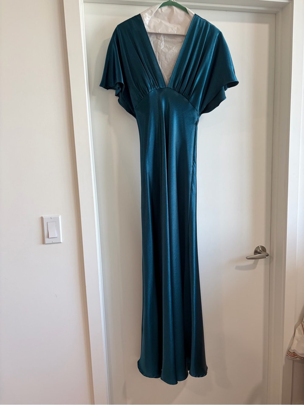 Free People Teal Maxi Dress with V-Neck